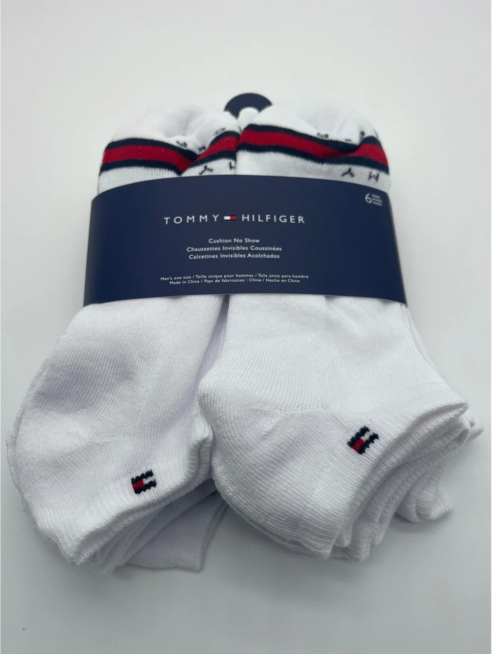 Tommy Hilfiger Men's Cushion No Show Socks 6-Pack White Size One Size